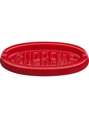 NEW Supreme Oval Tray Ash Red SS26 Ceramic Embossed +Sticker